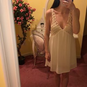chiffon & crochet dress